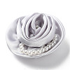 Flower Cloth with Plastic Pearl Brooch Pin JEWB-K013-01P-06-1