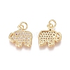 Brass Micro Pave Clear Cubic Zirconia Charms ZIRC-I036-12G-1