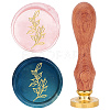 Brass Wax Seal Stamp with Rosewood Handle AJEW-WH0412-0015-1