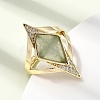 Brass Micro Pave Cubic Zirconia Cuff Rings for Women GG-CBA7610-11G-07-3