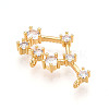 Brass Micro Pave Cubic Zirconia Pendants KK-N261-120L-G-2