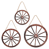 Natural Wood Hanging Wall Decorations Set HJEW-WH0047-22-1