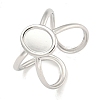 Non-Tarnish 304 Stainless Steel Oval Cuff Ring Components X-RJEW-A043-07P-1