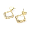 Rack Plating Brass Micro Pave Cubic Zirconia Studs Earrings EJEW-B047-03G-09-2