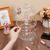 2-Tier Rotatable Round Plastic Earring Display Stands EDIS-WH0032-23-2