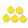 Golden Plated Alloy Enamel Charms ENAM-S118-09O-1