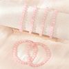 Natural Rose Quartz Bead Stretch Bracelets X-BJEW-K212-A-045-5