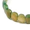 Dyed & Heated Natural Agate Oval Beaded Stretch Bracelet G-E010-01-27-2