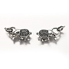 Brass Micro Pave Black Cubic Zirconia Lobster Claw Clasps ZIRC-I052-05P-2