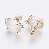 Faceted Glass Stud Earring Findings X-GLAA-F084-A07-2