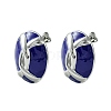 Oval Brass Stud Earrings EJEW-C072-02P-2