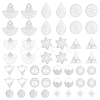 48Pcs 12 Styles 201/304 Stainless Steel Filigree Pendants STAS-UN0064-14-1