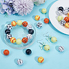 36pcs 6 styles Sport Theme Opaque Resin Beads RESI-SC0003-21-3