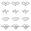 SUNNYCLUE 40Pcs 4 Styles Heart Theme Alloy Rhinestone & Cubic Zirconia Connector Charms RB-SC0001-11-1