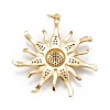 Brass Micro Pave Clear Cubic Zirconia Pendants X-ZIRC-P086-31G-2