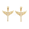 Easter Brass Micro Pave Clear Cubic Zirconia Pendants ZIRC-F148-14B-G-1