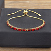 Brass Micro Pave Cubic Zirconia Slider Bracelets FS-WG49F5F-03-1