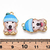 Printed Light Gold Tone Alloy Pendants LS-ENAM-N056-208B-3