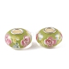 Lampwork & Brass Core European Beads LAMP-P019-01P-12-1