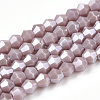 Opaque Solid Color Electroplate Glass Beads Strands EGLA-A039-P2mm-A13-1