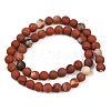 Frosted Natural Red Jasper Beads Strands G-C270-M01-8mm-3