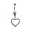 316L Surgical Stainless Steel Clear Cubic Zirconia Dangle Belly Button Rings WG93CBC-02-1