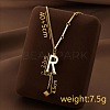 304 Stainless Steel Initial Pendant with Dice Tassel Necklaces FS-WGD823D-18-1