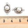 304 Stainless Steel Pave ABS Pearl Connector Charms STAS-S131-01P-3