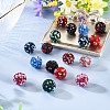 18Pcs 9 Colors Handmade Polymer Clay Pave Rhinestone Beads RB-TA0001-30-5