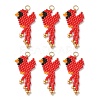 Glass Seed Beaded Bird Pendants PALLOY-MZ00920-01-1