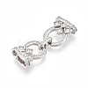 925 Sterling Silver Micro Pave Clear Cubic Zirconia Fold Over Clasps STER-T008-01P-2