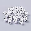 Acrylic Horizontal Hole Letter Beads PL37C9308-P-1
