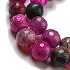 Faceted Natural Dragon Veins Agate Beads Strands G-F447-12mm-I05-4
