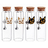 4Pcs 2 Styles Transparent Glass Empty Bottles AJEW-DR00032-1