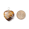 Natural Tiger Eye Pendants PALLOY-JF01663-04-4
