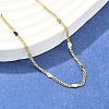 Brass Curb Chains with Heart Necklace for Women NJEW-P265-36G-1