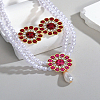 48Pcs 6 Colors Glass Rhinestone Buttons BUTT-LP0001-15-3