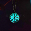 Luminous Glow in the Dark Alloy Viking Compass Pendant Cable Chain Nekclaces PW-WG9C52A-03-1