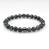 Natural Labradorite Round Beaded Stretch Bracelets for Men Women FS-WG77712-05-1