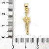 Rack Plating Brass Micro Pave Cubic Zirconia Pendants KK-Z086-52G-01-3