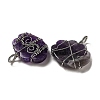 Natural Amethyst Copper Wire Wrapped Pendants G-K338-07P-01-2