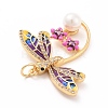 Eco-Friendly Brass Micro Pave Cubic Zirconia with Enamel Pendants X-KK-K268-29G-4