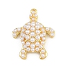 Turtle Brass ABS Imitation Pearl Pendants KK-I352-04F-G-1