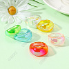 6Pcs 6 Colors Resin Finger Rings for Women FS-WGBD8BE-05-3