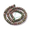 Faceted Natural Unakite Rondelle Beads Strands G-K090-10-3