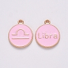 Alloy Enamel Pendants X-ENAM-S124-01B-09K-1