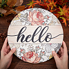 Wood Hanging Hello Sign AJEW-WH0283-81-5