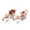 Brass Micro Pave Cubic Zirconia Links Connectors KK-R111-007-A03-2