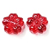 Spray Painted Transparent Glass Beads GLAA-F119-01-4