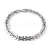 Non-Tarnish 304 Stainless Steel Dog Bone & Oval Link Chain Bracelet for Women BJEW-G669-22P-1